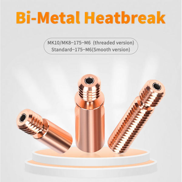 Bimetal Heat Break Throat for -V6 Dragon Hotend Heater Block 1.75Mm 3D Printerdeler Varme, MK8