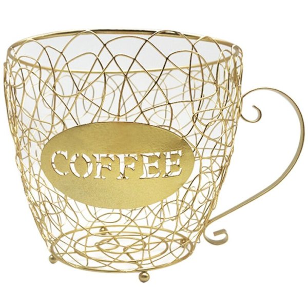 Kaffe Kapselkorg Universal Förvaring Mugghållare Organiserare Pods Svart för Hem Café Hotell Guld
