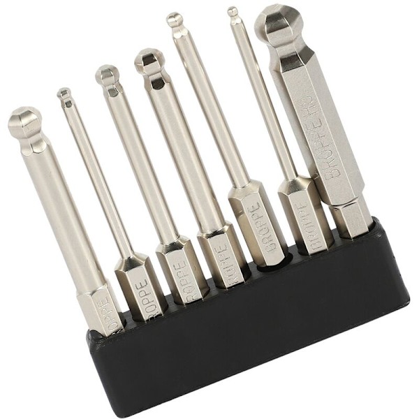 7 stk. S2 Magnetiske Kugle Skruetrækker Bits 1/4 tommer Hex