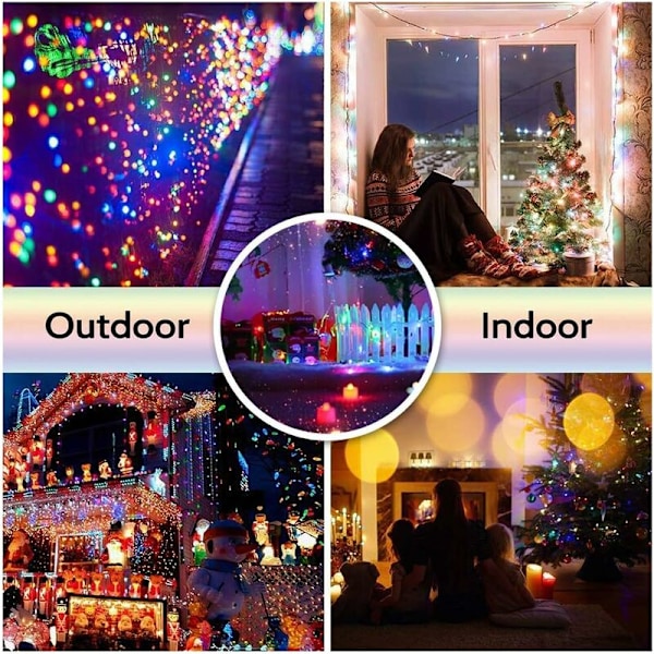 Fairy Lights Karneval Bröllop Utomhus Inomhus Trädgårdsbelysning - Flerfärgad 20M 200 LED