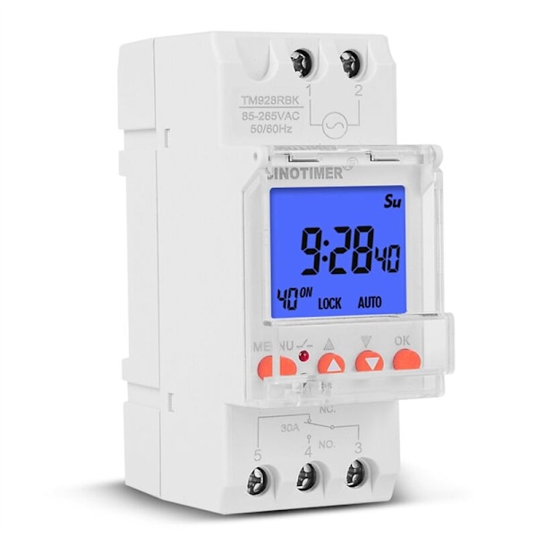 TM928RBKL Stor Skärm Display Instrument Timer Utbytbart Batteri Bakgrundsbelysning 85-265V 30A