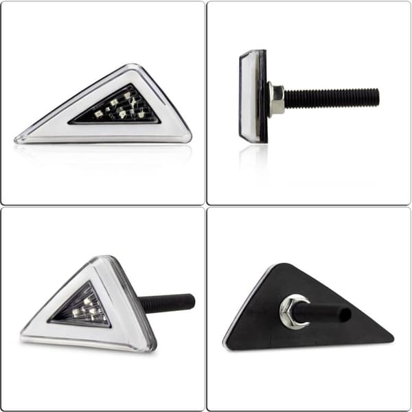 2 stk. Motorcykel Triple-Corner Flush Mount LED Blinklys 12V Universal Side
