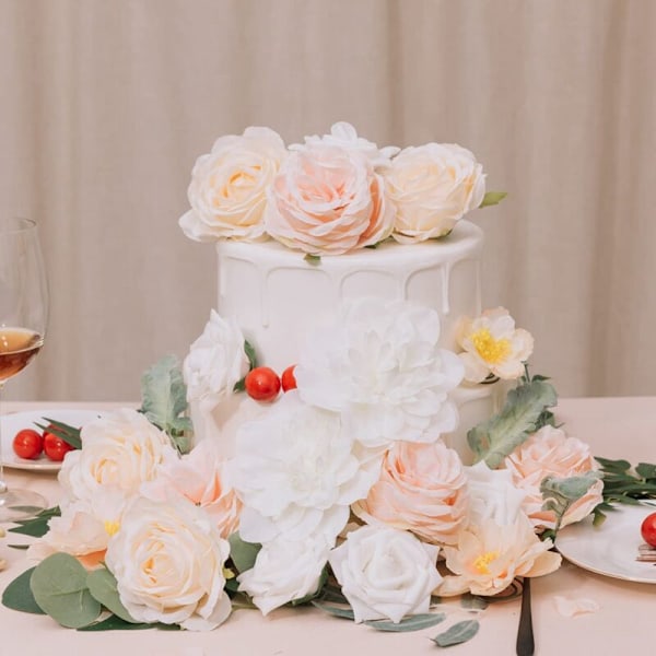 Kunstig Rose Blomsterkombinasjonsboks for Bryllupsbuketter Senterstykker Brude Dusj Arrangementer Festdekorasjoner