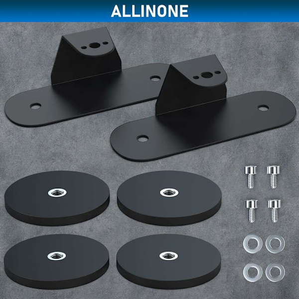 Magnetisk Base LED Strip Monteringsbeslag, Stærk Sugkop Holder til Lige og Buede Side LED Strip Montering, 2 Pak, Sort