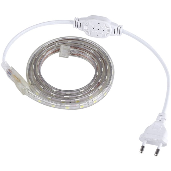 Utendørs Vanntett LED-Stripe 1m Kald Hvit, SMD 5050 220V LED Fleksibel Lysstripe, LED-Stripe 1 Meter (Hvit)