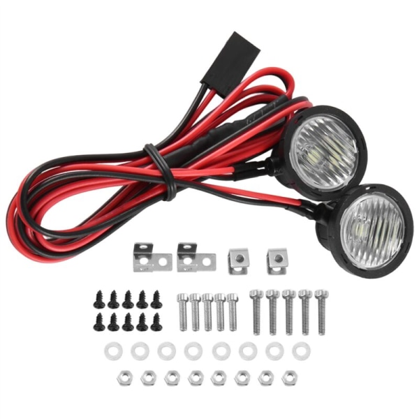 2 stk. LED-lys Hovedlys Spotlights for 1/10 RC Crawler Bil TRX4 TRX6 Axial SCX10 90046 Wraith RR10 VS4-10