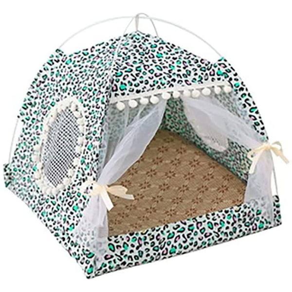 Sommerbed for katt, kattetelt, kattehus, hule, komfortabel seng for katter, hule kattehus, katteseng, kjæledyrkatteseng (38X38Cm)