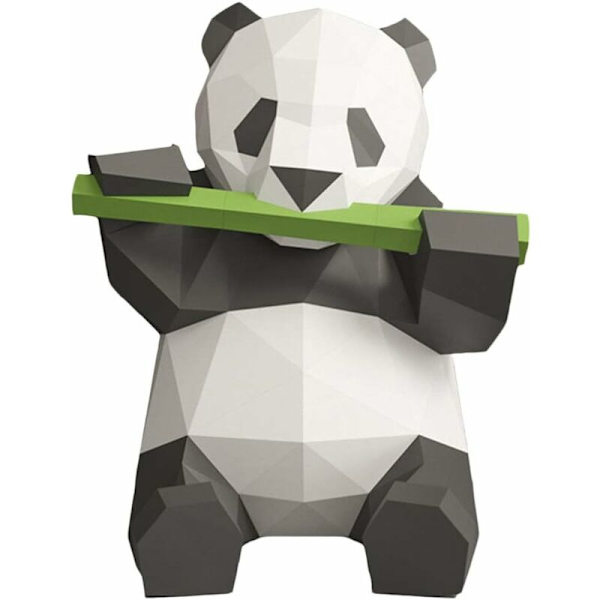 Origami Panda syö bambua Papercraft DIY 3D-malli Geometrinen taitettu paperi kodin DIY-koristeluun (Iridescent Paper) -