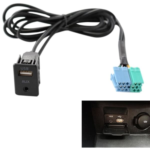 Radio Extension AUX USB Port Adapter Kabel Ledningsnet Til
