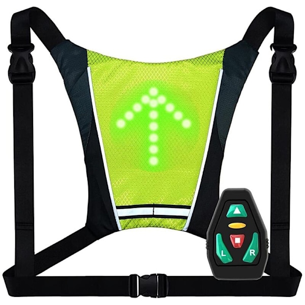 LED Blinklyspose, LED Blinklysvest, Genopladelig Reflekspose med Retningsindikator