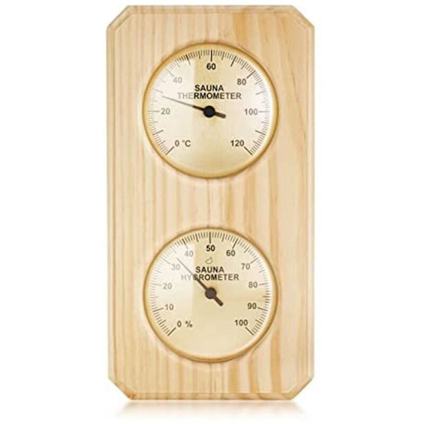 Tresauna i tre med termometer og hygrometer 2 i 1 Fuktighetstemperaturmåling for families hotellsaunarrom