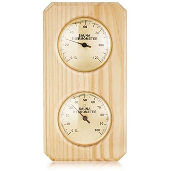Wooden Sauna Thermometer and Hygrometer 2 in 1 Humidity Temperature Measurement for Family Hotel Sauna Room