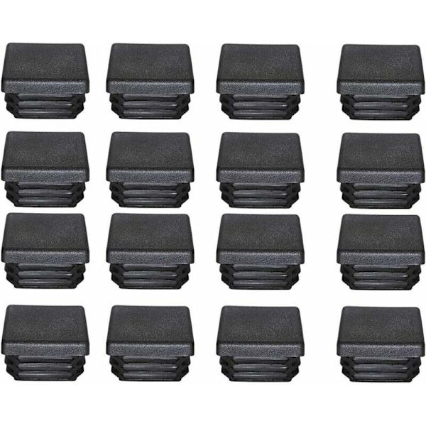 Kampanj, Plastplugg 40x40mm Fyrkantigt Rör Ände Svart Plast Ändkåpa Täckpluggar för Trampolin Möbelfötter 16PCS