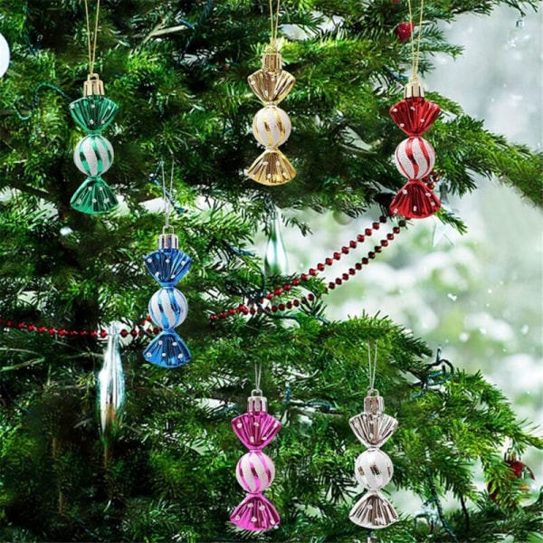24 stk julekuledekorasjoner for sesongbasert julepynt, julepynt
