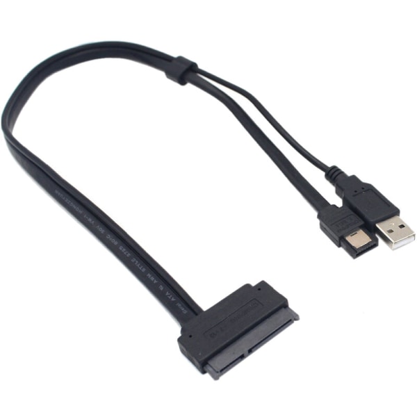 22-stifts SATA till ESATA 2,5-tums hårddiskdata USB-driven kabeladapter för optimerad för SSD, stöder UASP SATA III/EC-SSHD