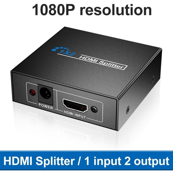 1x2-splitter för 1 port till 2 duplicerade skärmar / USB-driven splitter (en ingång till utgångar)