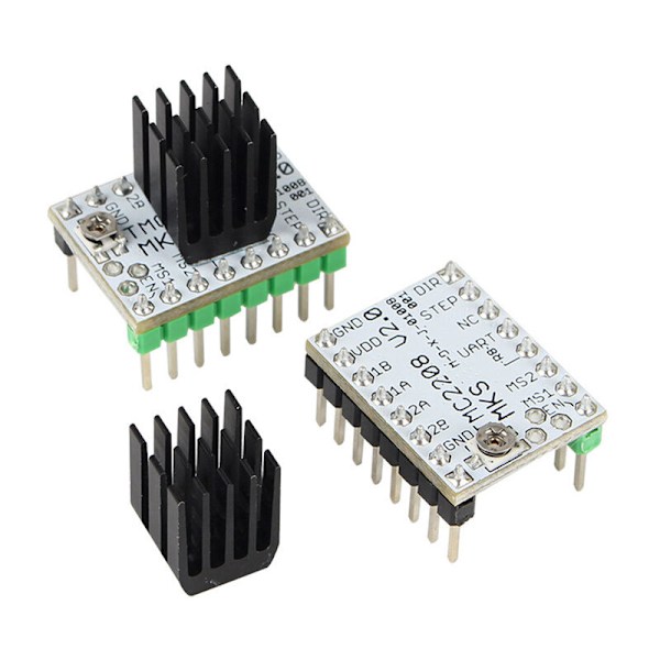 MKS TMC2208 3D-printertilbehør - Lydløs Trinmotor Driver med Køleplade