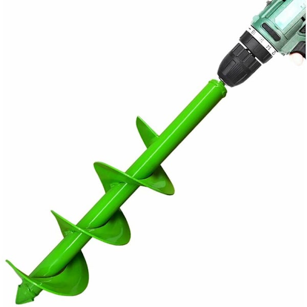 Have Auger, Have Auger med kraftigt spiralhoved, rustfrit stål sekskant skaft, 10 cm x 40 cm boreauger, praktisk plantningsværktøj til blomsterplanter