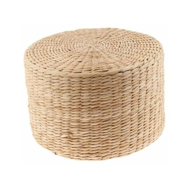 Rustik Halm Gulvpudde - Meditationssæde - Pouf - Boghvede - Til Hjemmeindretning 40X40X6cm-12 Tommer behagelig og holdbar--