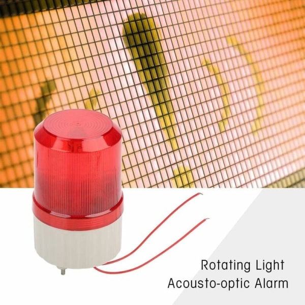 220V 2A Punainen LED-hätävaroitinvalo Hätävilkku Pyörivä Hälytys LED-vilkku Acousto-optinen Hälytysjärjestelmä
