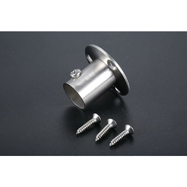 2 stk. støtter med stropp for garderobestang i rustfritt stål, 19 mm