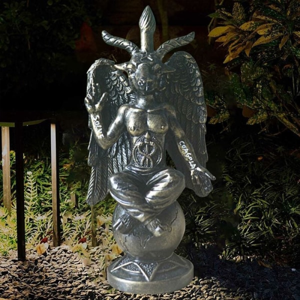 Satans idol Baphomet skulptur magisk meditation get staty harts konsthantverk religiösa prydnader heminredning