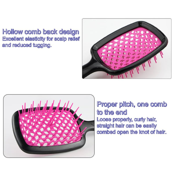 Ny hårbørste til filtring, børste til filtring af hår, børste til filtring af krøllet hår, tør og våd affiltreringsbørste (2 stk./stk)