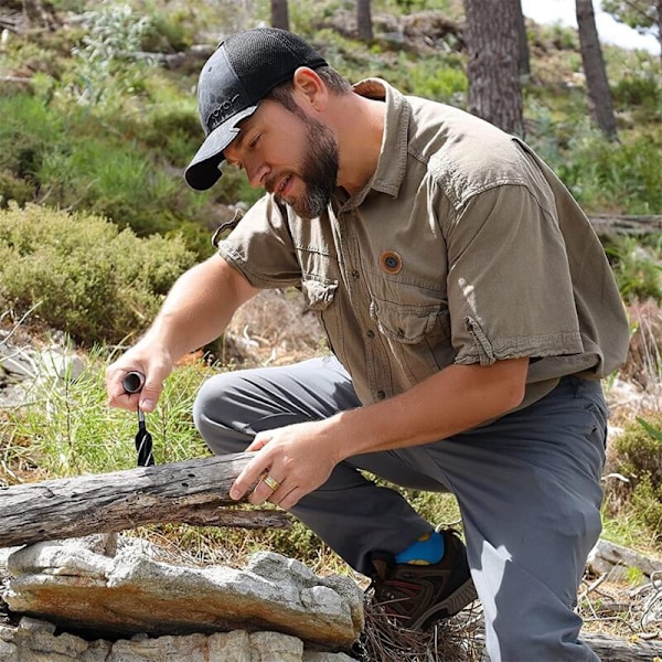 Bushcraft Manuel Auger Nøglehåndbor Bit til Træbearbejdning Manuel Auger Nøglehånddrevet Borbit Overlevelsesværktøj til Camping, Udendørs, Vandreture