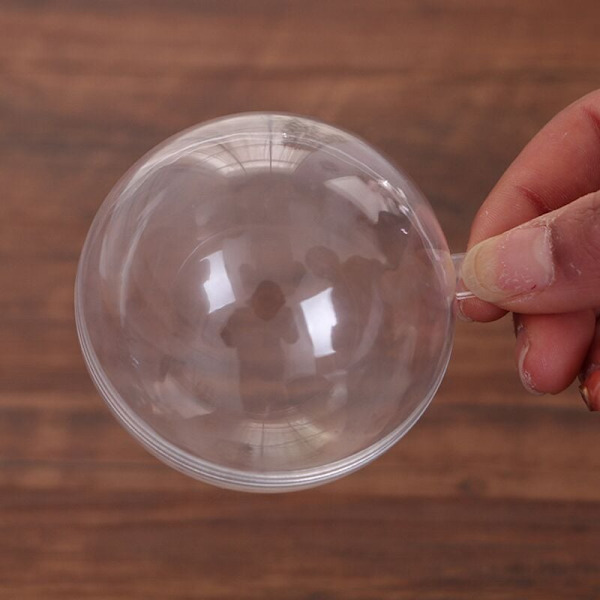 Helt ny åpningsbar plast juledekorasjonskule gjennomsiktig gjennomsiktig balldekorasjonsgaveeske 3CM