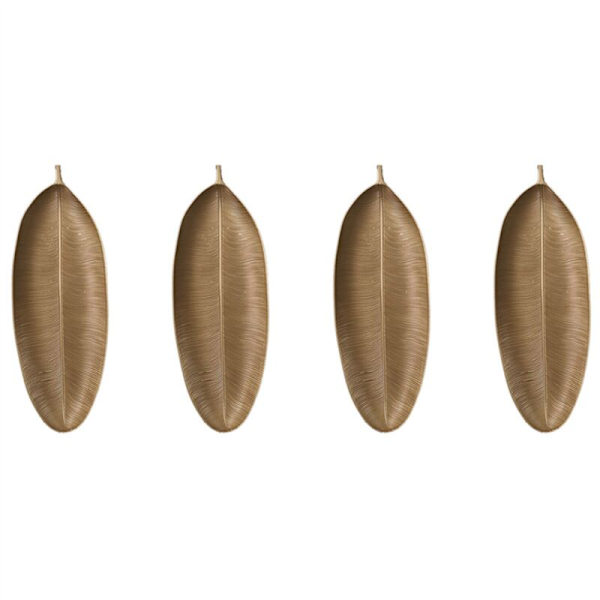 4X Nordisk Dekorativ Skål Gull Blad Form Serveringsskål Frukt Snacksrett Organizer Oppbevaring Bord ()