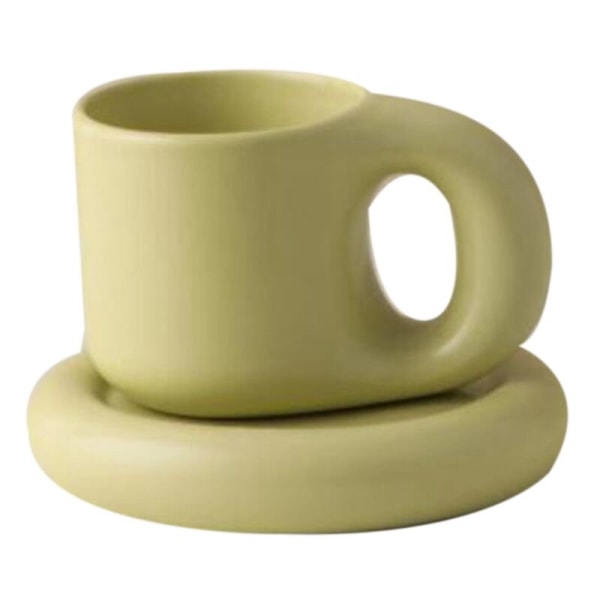 300 ml håndlaget håndtakskopp og skål Oval plate Keramisk kopp for kaffe Melk Te Kake Nordisk hjemmedekor