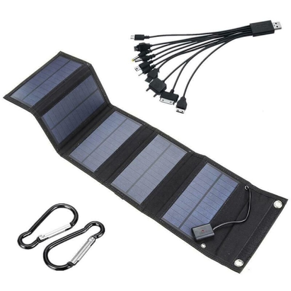 12W Bærbar Solcellepanel, Foldbar, Vanntett, USB-Lading for Camping, Fotturer