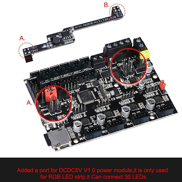 DCDC5V V1.0 5V Strömmodul för SKR Mini E3 V1.2 32-bitars styrkort RGB-ljus Lägg till lampor 3D-skrivardelar