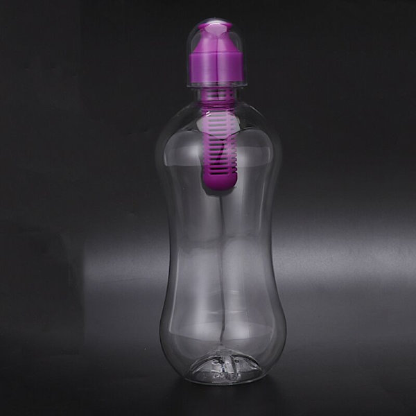 Matka pullo kannettava suodatin ulkoiluvaellus 550 ml kuntosali suodatus terveellinen juomapullo-violetti