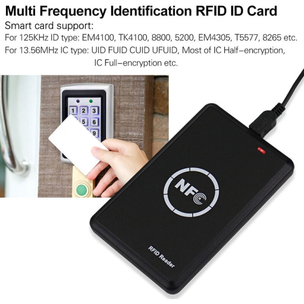 RFID-læser, -skriver og -duplikator, NFC-læser, programmer til smartkort, adgangskortdekoder, T5577 UID-brikker, skrivbare kort