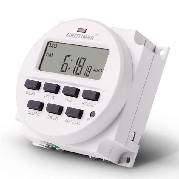 Tm618N-2 1,6 tommers LCD digital 220V AC 7-dagers programmerbar tidtakerbryter med relé innebygd og nedtellingsfunksjon