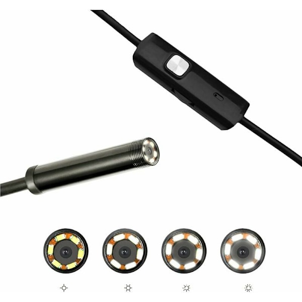 2M Industriell Endoskop 6 LED 5.5mm USB Boreskop Adapter Micro USB Port Endoskop Kit för Android PC