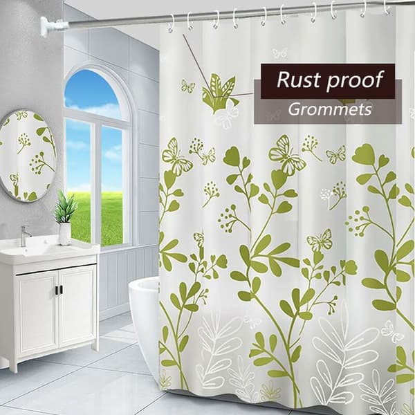 Duschdraperifoder, Butterfly Green PEVA Duschfoder, Giftfri och luktfri plast Vattentäta Duschdraperier, 72 x 72 tum med öljetthål