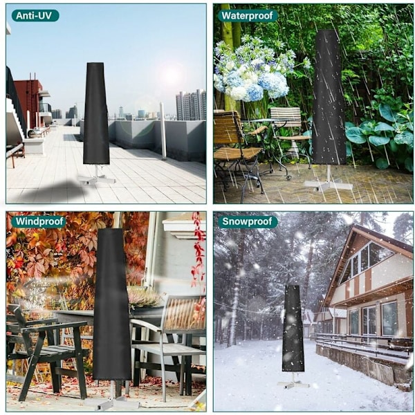 Parasolltrekk for parasoll, 210D Oxford stoff utendørs beskyttende presenning, vanntett anti-UV trekk (1905030cm)