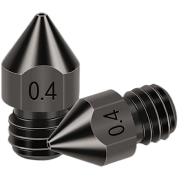 2 stk MK8 herdet stål dyseutskrift hode forbruksvarer 1,75/0,4 mm 3D-skriver ekstruder dyser for Ender3/V2/PRO