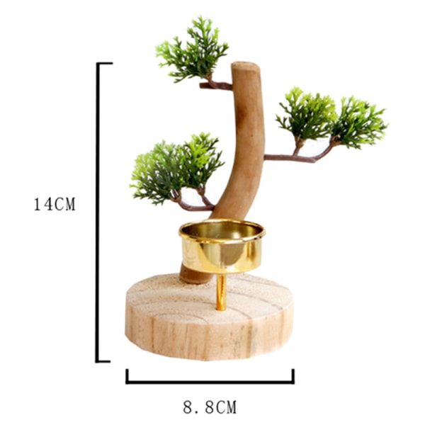 Landelig Stil Naturlig Tre Falsk Tre Bonsai Lysestake Lyskopp Nordisk Stil Hjemmedekorasjon
