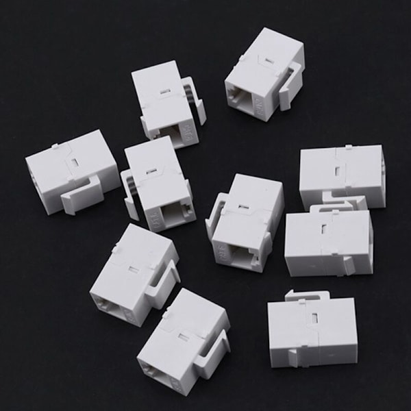 RJ45-kontakt Cat6 RJ45-forlengelseskobling Nettverk Ethernet LAN 6 koblingskontakter Utvid adapter (hvit)