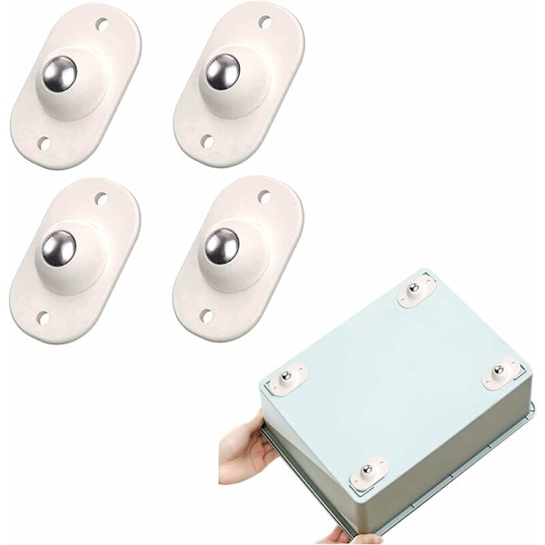 Mini Selvklebende Rustfrie Stål Svingbare Hjul - Spinnende Talje for Søppelbøtter og Oppbevaringsbokser, Små Stille 360～ Roterende Hjul (8 stk)