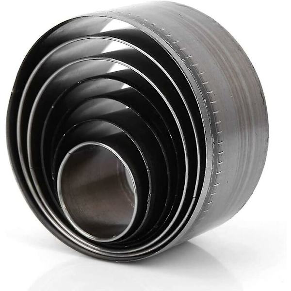 Rund hulstans til læder, sæt med 7 læderskæreværktøjer i stål, runde hulstans 20mm/25mm/30mm/35mm/40mm/45mm/50mm