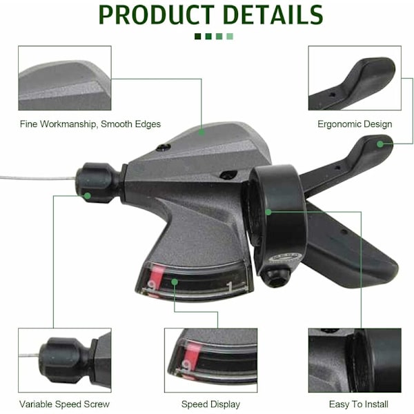 Low Noise Gear Trigger Skiftende Greb Ergonomisk Design Mountainbike Tilbehør 9/27 Hastighed Styr