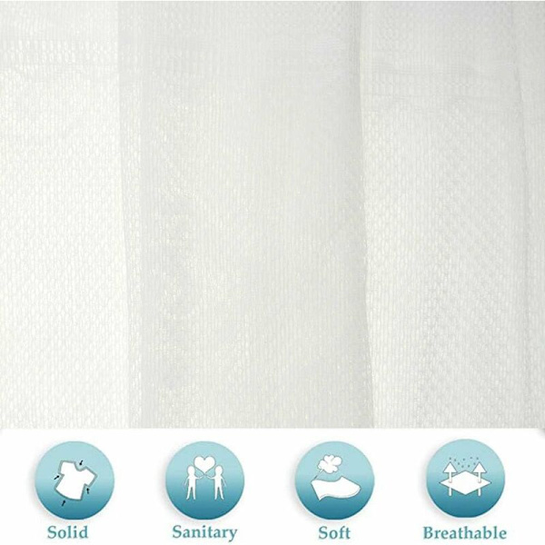 Blonde Dørgardin, 60cm x 180cm Semi Sheer Vindue Voile Gardiner, Broderet Gardin til Hjemmeindretning Stue, Soveværelse, Hvid
