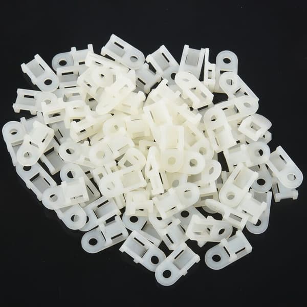 100 stk hvite kabelbindere i plast, 5 mm