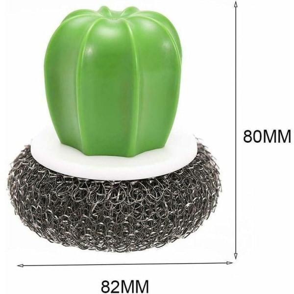 2 kpl kaktusastianpesuharjaa, dekontaminaatioteräspallo kotitalousastianpesuharja keittiö ruostumattomasta teräksestä valmistettu astianpesuharja