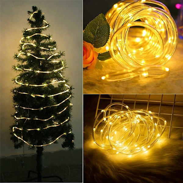Fairy Lights, 10m 100 LED-ljusslingor Utomhus IP65 Vattentät med 16 Färger Timer Fjärrkontroll, Flerfärgad Ljus med Stickkontakt Dekoration, Varmvit