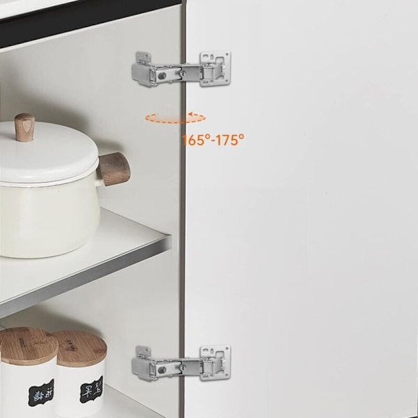 Kaapin oven saranat 2 kpl kylmävalssattua terästä oven saranat 165 asteen keittiön kaapin oven saranat puuhuonekaluille hyllyille